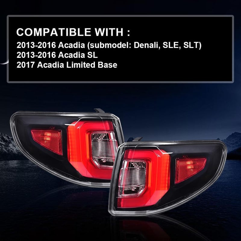 GPLUS Tail Lights, Compatible with GMC Acadia 2013-2016,Fit GMC Acadia Limited 2017 Left Driver & Right Passenger Rear Lamp Luces Traseras, Faros Traseros Luces Traseras Rear Brake Lamps Assembly - Image 2